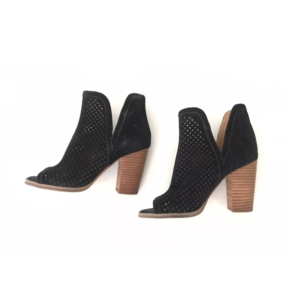 Lucky Brand Larise Cut Out Open Toe Ankle Bootie Womens 7.5 Black Slip O… - Picture 4 of 9